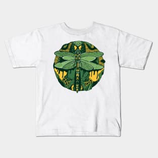 Forrest Green Circle of the Dragonfly Kids T-Shirt